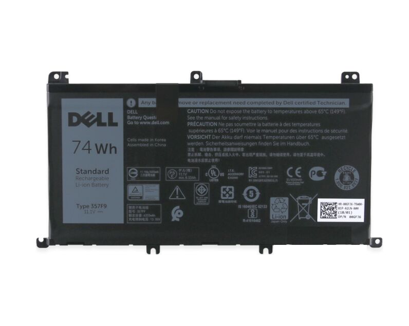 Original 6 Cell 6400mAh 74Wh Dell 00GFJ6 Battery